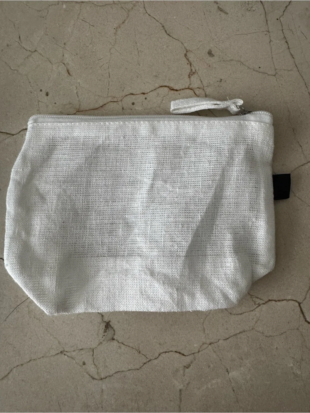 Denver Colorado White Hemp Cosmetic Pouch with Mountain Print